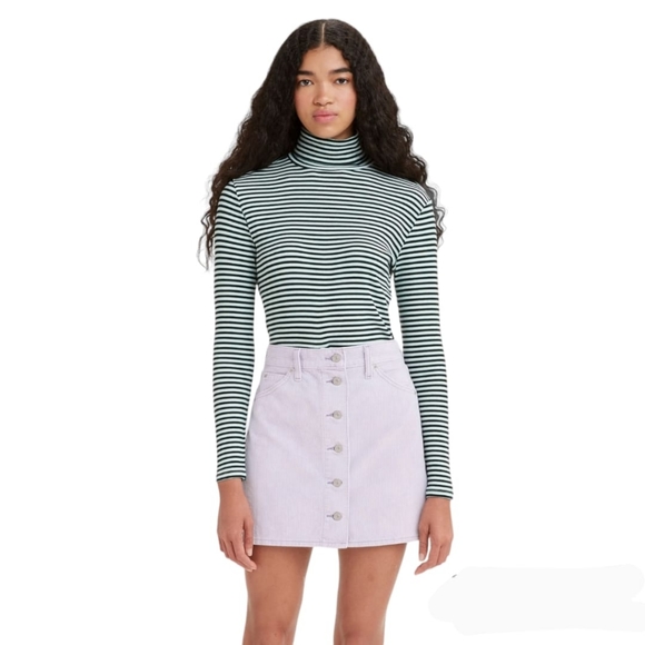 Levi's Tops - Levi's Women's Plus Size 1X Long Sleeve Turtleneck Cropped Striped Shirt Top NWT